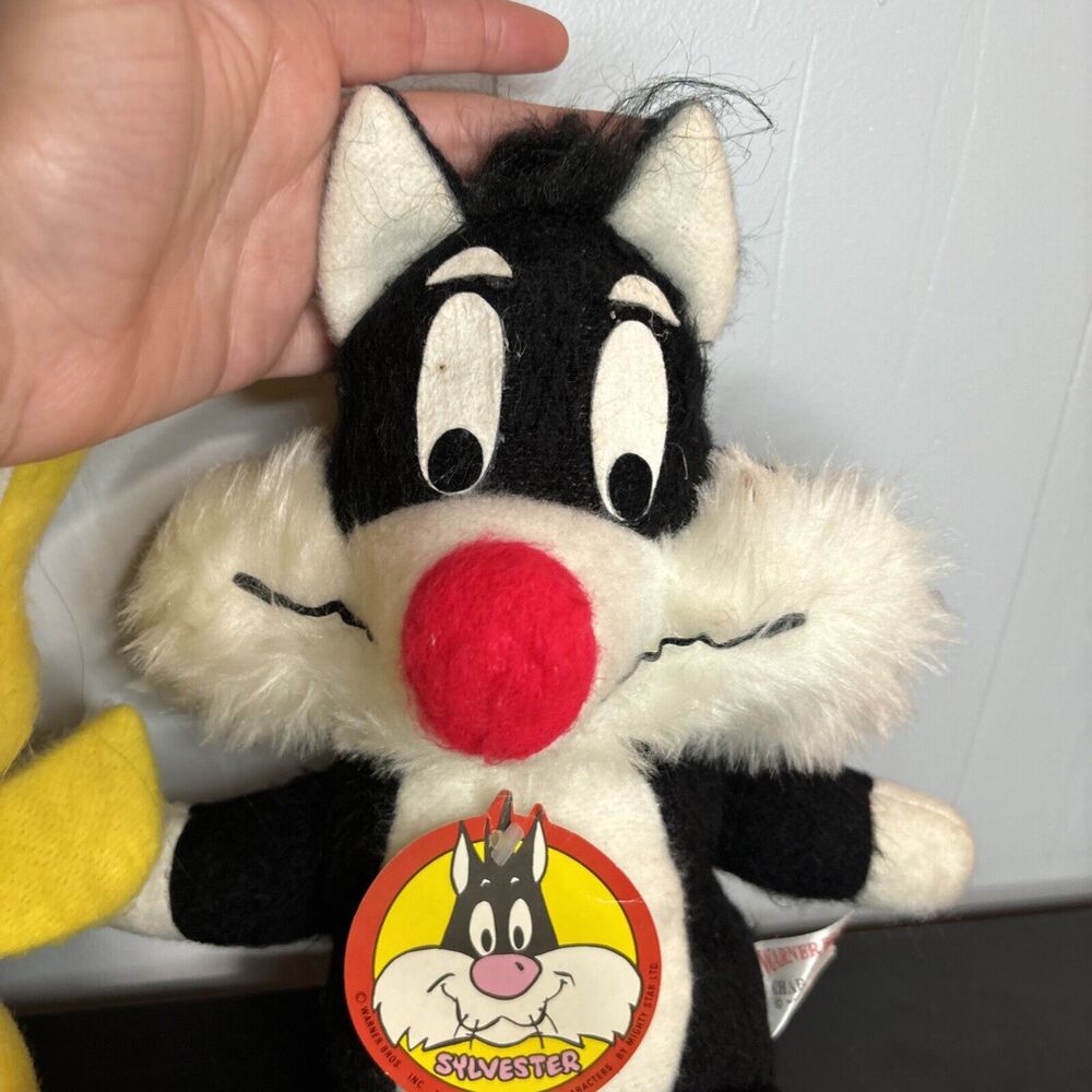 Warner bros Characters Tweety And Sylvester Plush By Mighty Star 1971 - Picture 7 of 8
